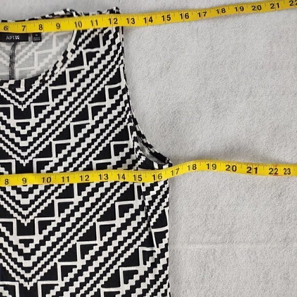 Apt. 9 Womens Geometric Black, White Sheath Midi Dress (has some stretch) Sz M - Picture 8 of 11